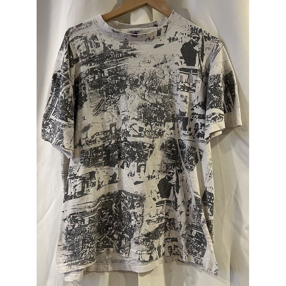 VTG Fruit Of The Loom Islanders Graphic Double Sided T-shirt‎ Single Stitch XL